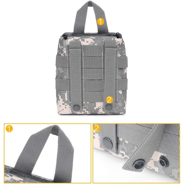 Підсумок IFAK Rip-Away (PRO Series) колір ПІКСЕЛЬ СІРИЙ 20x15x5 см з Кордури 1000D кріплення MOLLE, PRO-Aptechka